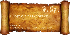 Hunger Szilveszter névjegykártya